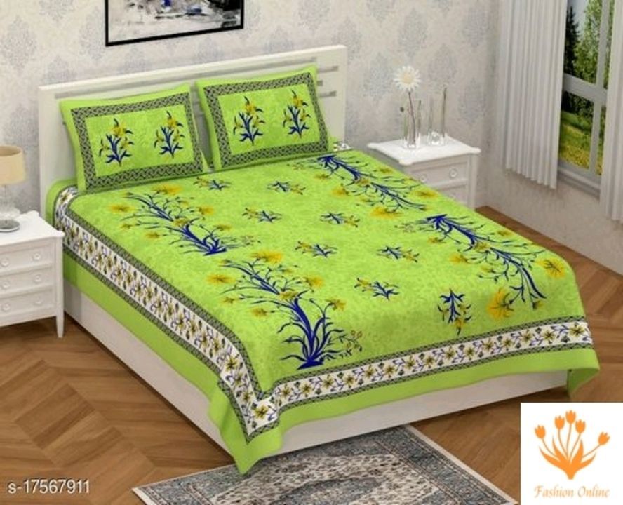Double bedsheet 
Fabric: Cotton
No. Of Pillow Covers: 2 uploaded by business on 6/2/2021