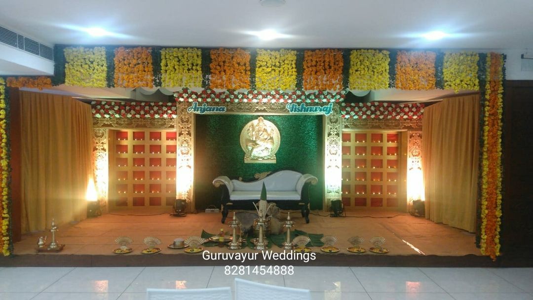 Stage decoration uploaded by Guruvayur Weddings on 6/2/2021