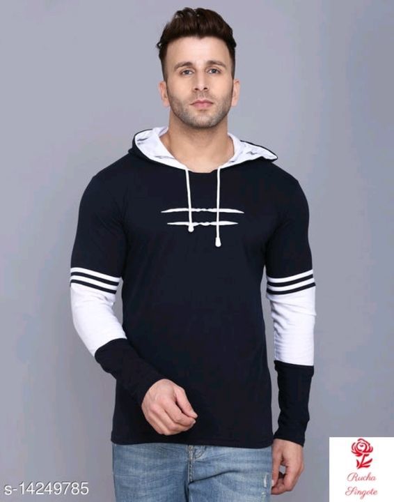 Post image SIDKRT Solid Men Hooded Neck Tshirt
Fabric: Cotton
Sleeve Length: Long Sleeves
Pattern: Striped
Multipack: 1
Sizes:
S (Chest Size: 40 in, Length Size: 26.5 in) 
XL (Chest Size: 40 in, Length Size: 27.5 in) 
L (Chest Size: 40 in, Length Size: 27.5 in) 
M (Chest Size: 40 in, Length Size: 27 in) 

Country of Origin: India
