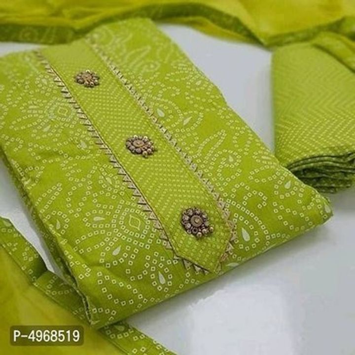 Attractive Cotton Slub Dress Material with Dupatta uploaded by business on 6/2/2021