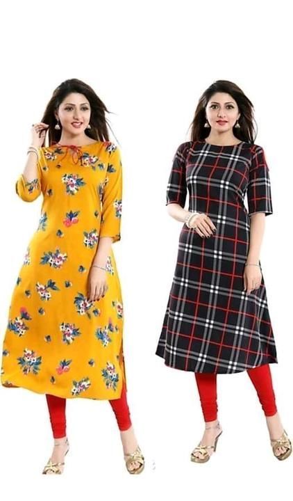 Women Crepe A - Line Printed Musturd Kurtis uploaded by business on 6/3/2021