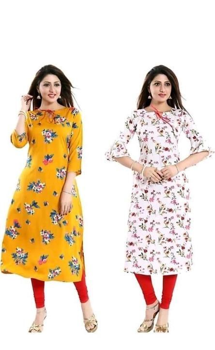 Women Crepe A - Line Printed Musturd Kurtis uploaded by Fashionvalley on 6/3/2021
