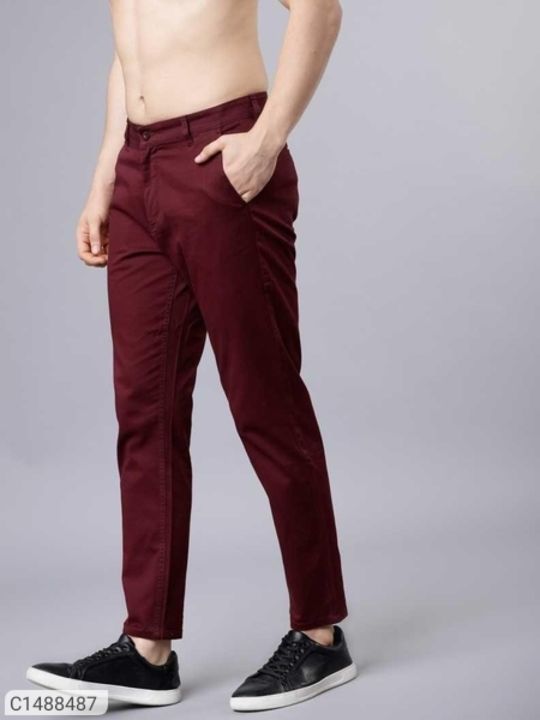 Cotton solid slim Fit casual Chinos uploaded by business on 6/3/2021