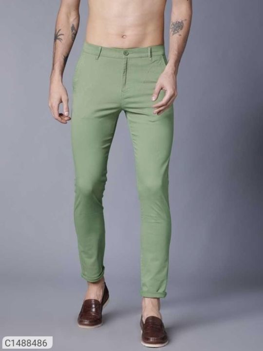 Cotton solid slim Fit casual Chinos uploaded by business on 6/3/2021