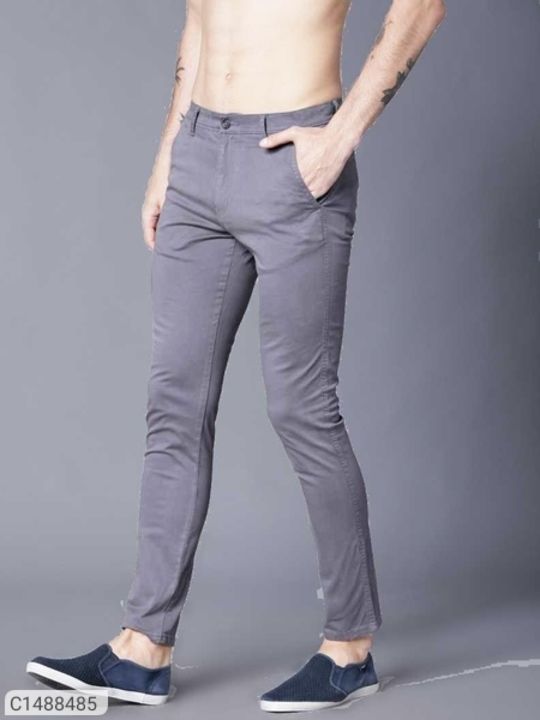 Cotton solid slim Fit casual Chinos uploaded by business on 6/3/2021