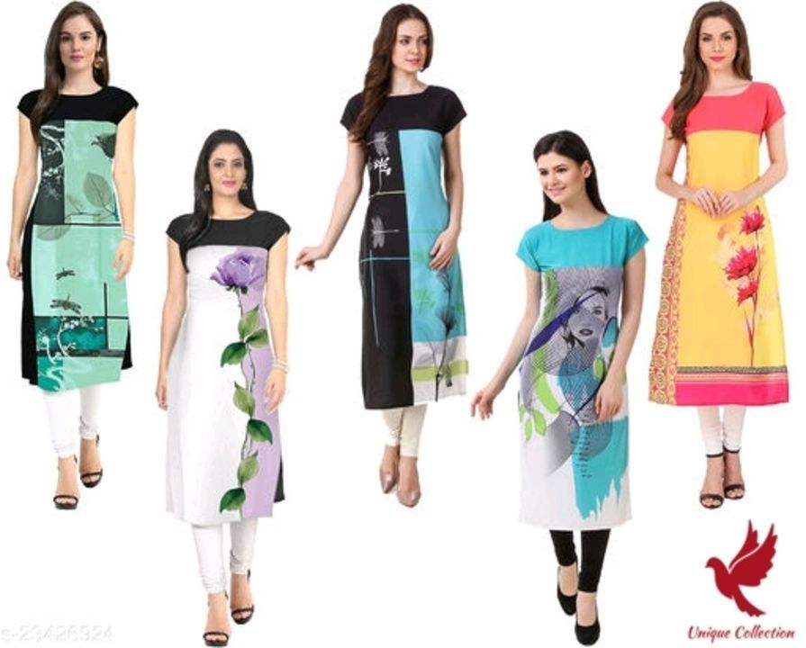 Printed crape kurti combo 5 uploaded by business on 6/3/2021