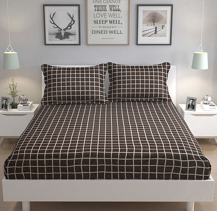 240 TC 100 % Microfiber Checkered Design One Double Bed Sheet with 2 Pillow Covers uploaded by business on 8/9/2020