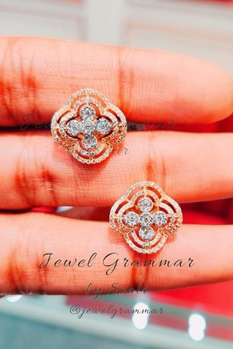 Floral diamond earring uploaded by business on 6/3/2021