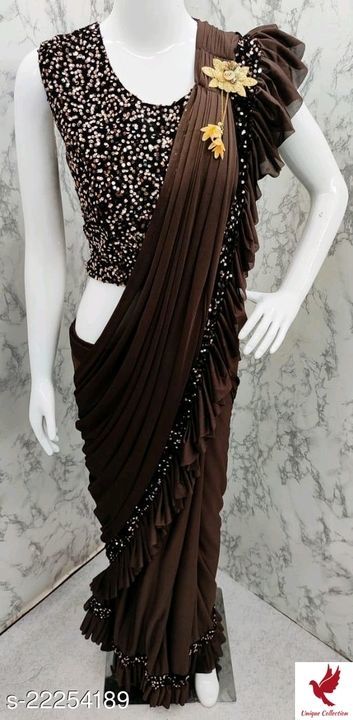 Party wear designer saree uploaded by business on 6/3/2021
