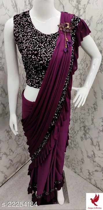Party wear designer saree uploaded by Unique collection on 6/3/2021