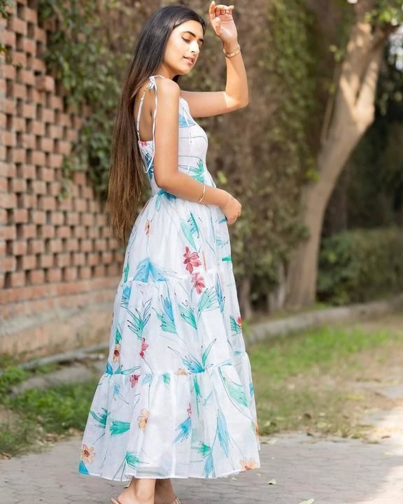 White Floral Maxi uploaded by Rang Bhoomi on 6/3/2021