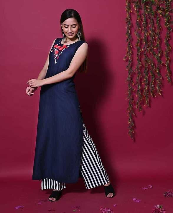 Party wear rayon kurti with plazo pant  uploaded by Readymade Garments & Grocery  on 8/9/2020