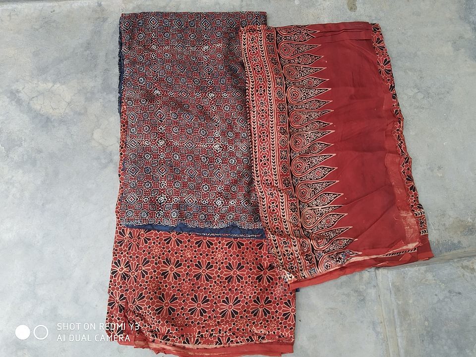 Ajrakh Hand block print suits uploaded by business on 8/10/2020