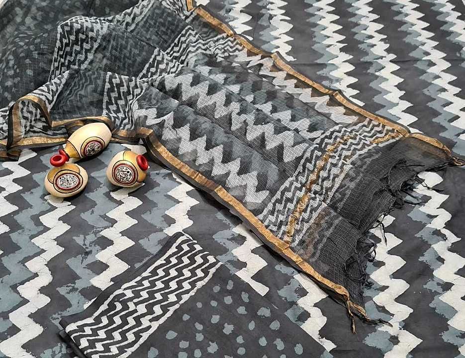 New collection hand block printed cotton suit with Kota Doria duptta good quality allinfo  uploaded by business on 8/10/2020