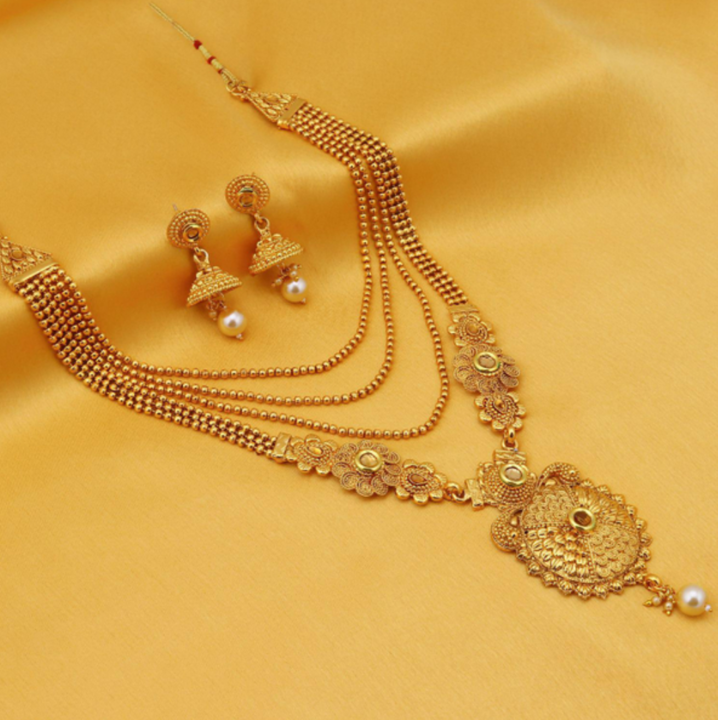 Gold Plated Long Haram Jewellery Set  uploaded by business on 6/4/2021