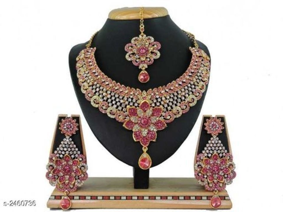 Post image Women's Alloy Gold Plated Jewellery Set
Material: Alloy 

Size: Free Size

Description: It Has 1 Piece Of Necklace  1 Pair Of Earring &amp; 1 Piece Of Mangtikka

Work: Embellished
Country of Origin: India
Price 520