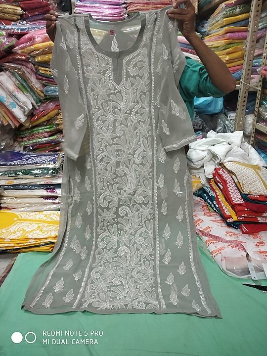 fine Chikankari work Chiffon kurti  uploaded by Pakeeza Chikan Apparell on 8/10/2020