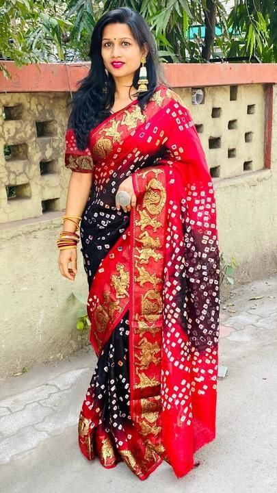 Post image *Price:- 745/-
 
New Bandhani Saree

Fabric:- Silk With Zari Waving 

Awesome Heavy Zari Waving Border

Work:- Hand Bandhej

100% Orignal Bandhej Saree 

Best Rate &amp; Best Quality Always
