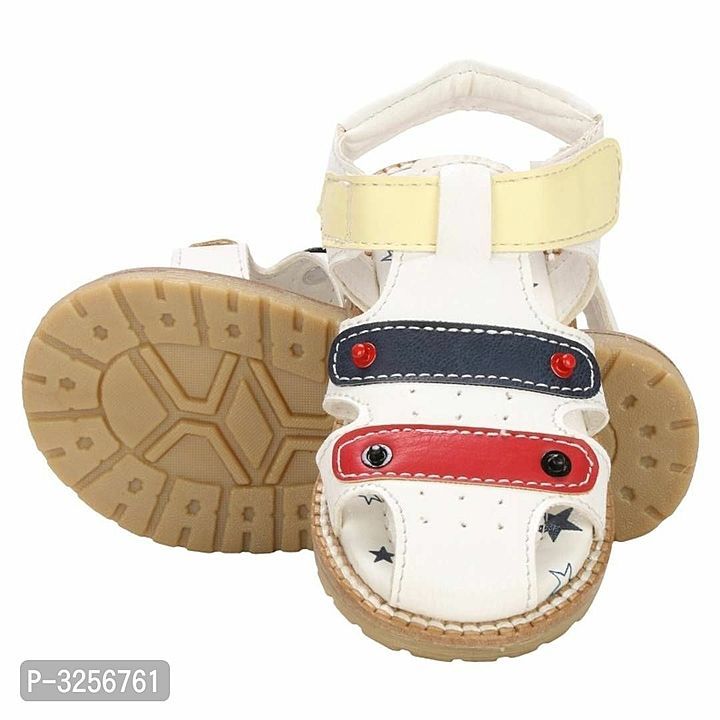 *Buckled Up White sandal with red and Blue Stripe.* uploaded by My Shop Prime on 8/10/2020