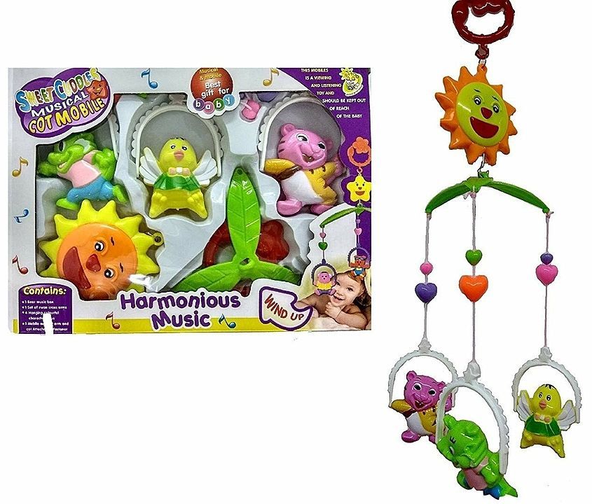 Vibgyor Vibes™ 5 PCS Lovely Colourful Musical Hanging Rattle Toys With Hanging Cartoons For Toddlers uploaded by My Shop Prime on 8/10/2020