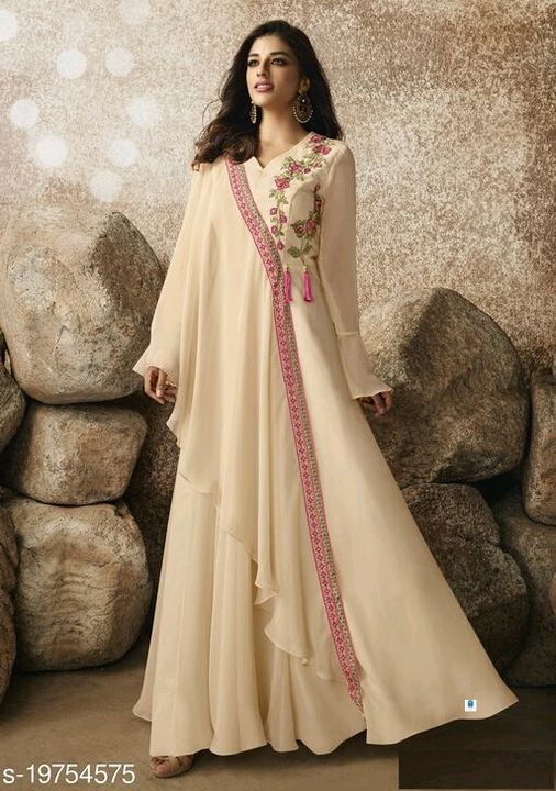 Post image Whatsapp -&gt; https://ltl.sh/zBeMaXcw (+917994694656)
Catalog Name:*Fancy Elegant Women Gowns*
Fabric: Georgette
Sleeve Length: Three-Quarter Sleeves
Pattern: Embroidered
Multipack: 1
Sizes:
M (Bust Size: 38 in, Length Size: 55 in, Waist Size: 36 in, Hip Size: 40 in) 
L (Bust Size: 40 in, Length Size: 55 in, Waist Size: 38 in, Hip Size: 42 in) 
XL (Bust Size: 42 in, Length Size: 55 in, Waist Size: 40 in, Hip Size: 44 in) 
XXL (Bust Size: 44 in, Length Size: 55 in, Waist Size: 42 in, Hip Size: 46 in) 
XXXL
Easy Returns Available In Case Of Any Issue
*Proof of Safe Delivery! Click to know on Safety Standards of Delivery partner