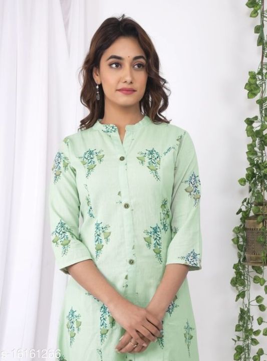Post image Catalog Name:*Kashvi Alluring Kurtis*
Fabric: Cotton Blend
Sleeve Length: Three-Quarter Sleeves
Pattern: Printed
Combo of: Single
Sizes:
M (Bust Size: 38 in, Size Length: 40 in) 
L (Bust Size: 40 in, Size Length: 40 in) 
XL (Bust Size: 42 in, Size Length: 40 in) 
XXL (Bust Size: 44 in, Size Length: 40 in) 

Easy Returns Available In Case Of Any Issue
*Proof of Safe Delivery! Click to know on Safety Standards of Delivery Partners- https://ltl.sh/y_nZrAV3