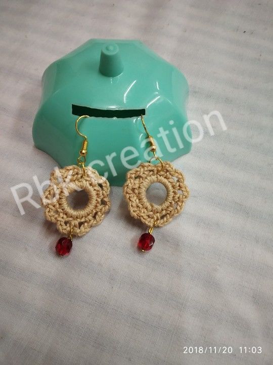 Crochet earrings uploaded by Rbk creations on 6/6/2021