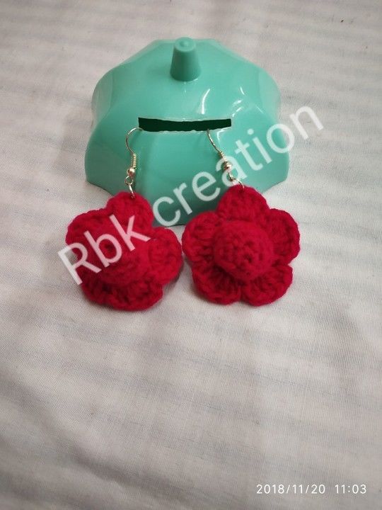 Crochet earrings uploaded by Rbk creations on 6/6/2021