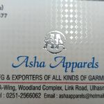 Business logo of Asha Apparels