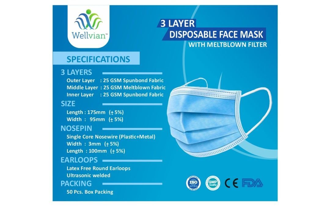3 ply mask uploaded by S.K.GARMENTS on 6/6/2021