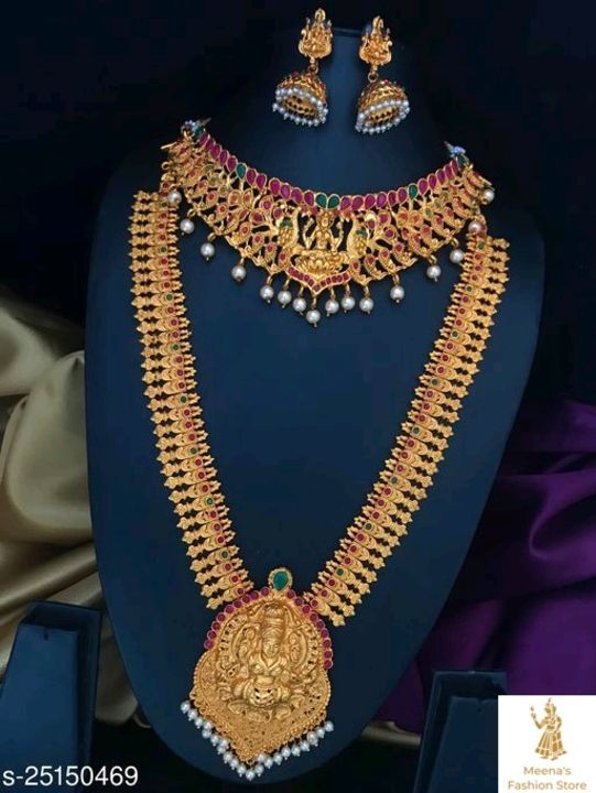 Attractive necklace with haram and earings uploaded by business on 6/6/2021
