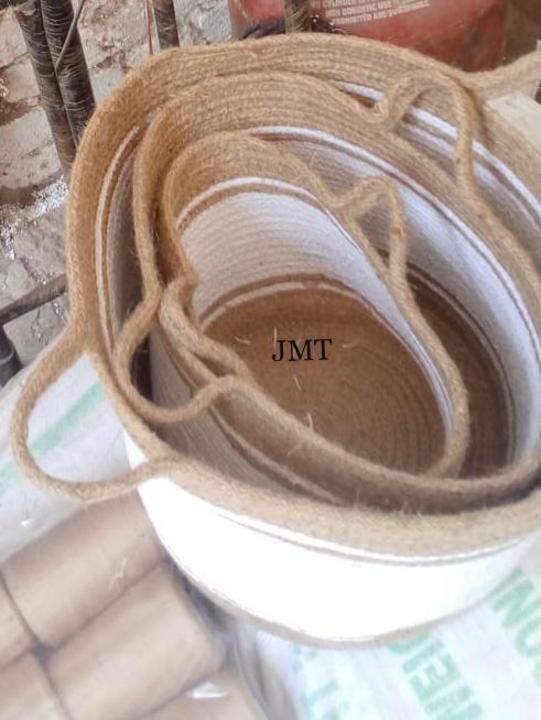 3 piece set of jute and cotton baskets uploaded by business on 6/6/2021