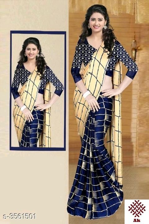 Catalog Name:*Checked Half and half Chiffon Sarees*
Saree Fabric: Chiffon
Blouse: Product Dependent
 uploaded by   Ak  group  on 6/7/2021