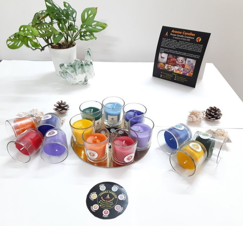 7 chakra glass votives with essential  oils  uploaded by Punya_creations  on 6/7/2021