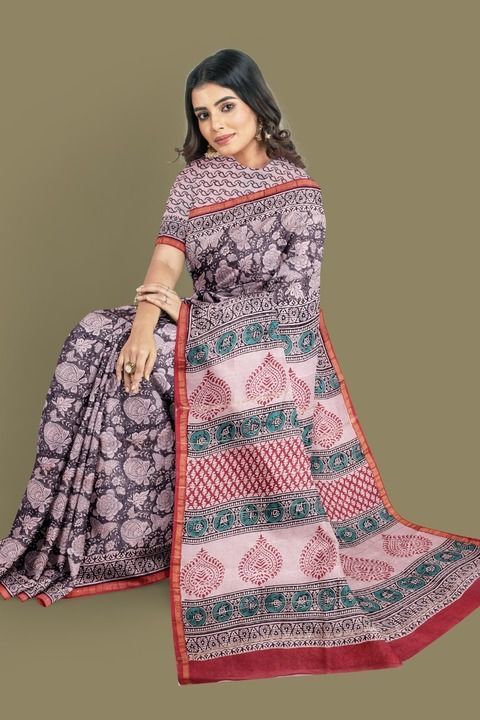 Product uploaded by Bagru printed cotton malmal saree on 6/7/2021