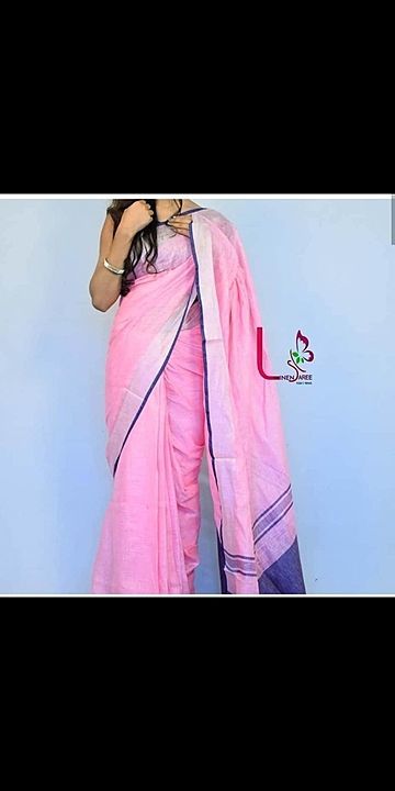 Linen saree uploaded by Ankit textile on 8/11/2020