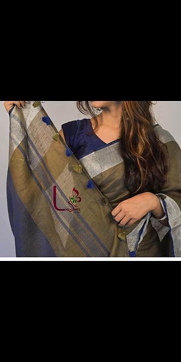 Linen saree uploaded by Ankit textile on 8/11/2020