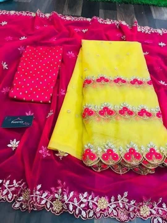 Post image *New Added*
*Silk Art New Launch*
*New arrivals*
*Half Saree Now In Trend*
Wotsp.9322739456
😍 Butterfly net with heavy Embroidery Work lehanga with blouse along with cutwork Duppta !!

Lehanga : 3.20 meters
*Butterfly net with heavy diamond work in embroidery work*

Blouse : 0.90 meter approx *Bangalory sartin with embroidery work*

Duppata: 2.20 MTR *organza febric  embroidery cutwork with diamond work