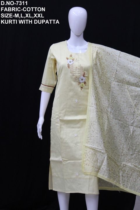 Kurti with dupatta uploaded by business on 6/7/2021