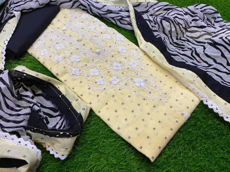 Handloom cotton dress material  uploaded by Graceful beauty on 6/7/2021