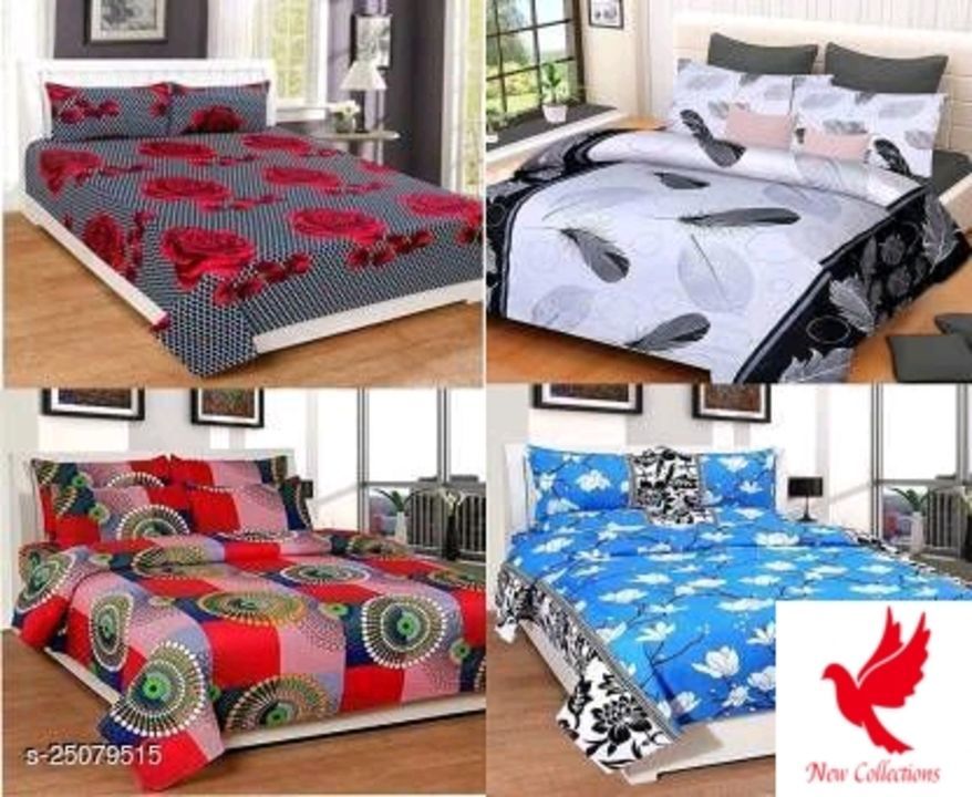 Combo offer bed sheet with pillow covers uploaded by New collections on 6/7/2021