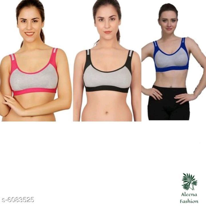 Women non padded Sports Bra pack of 3  uploaded by Aleena Fashion on 6/7/2021