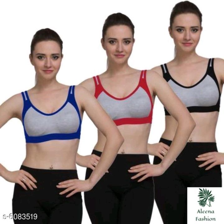 Women non padded Sports Bra pack of 3  uploaded by Aleena Fashion on 6/7/2021