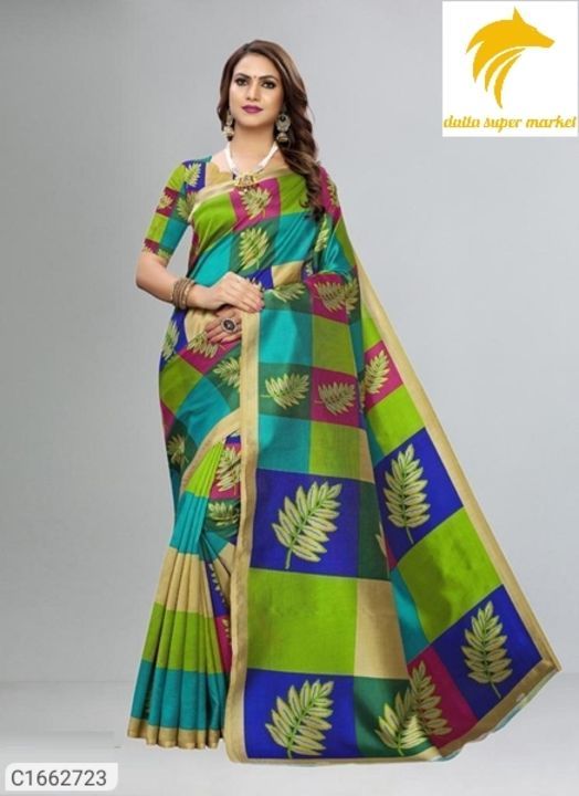 Delicated Printed Litchi Silk Sarees uploaded by business on 6/8/2021