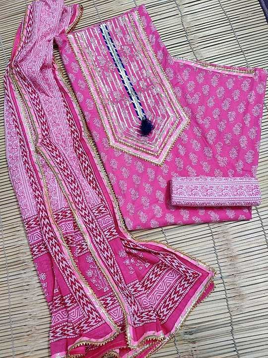 Exclusive new collection for festive season  😍😍😍

Cotton suits with gota paati work .👌👌
 Top =  uploaded by business on 8/11/2020