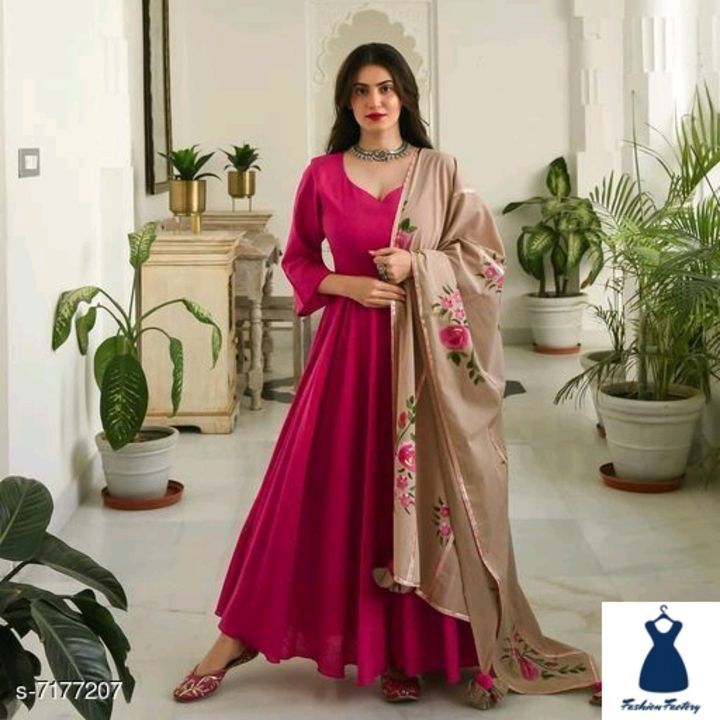 Women Rayon Flared Solid Dupatta Set uploaded by business on 6/8/2021