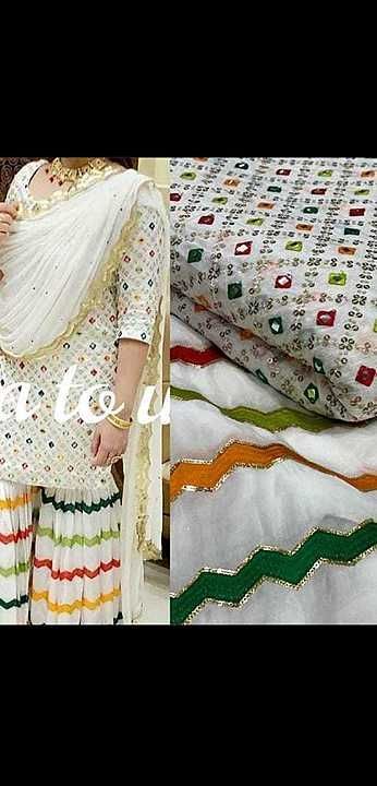 Georgette 2.5 MTR shirt, dupatta and bottom uploaded by Kiara collection on 8/11/2020