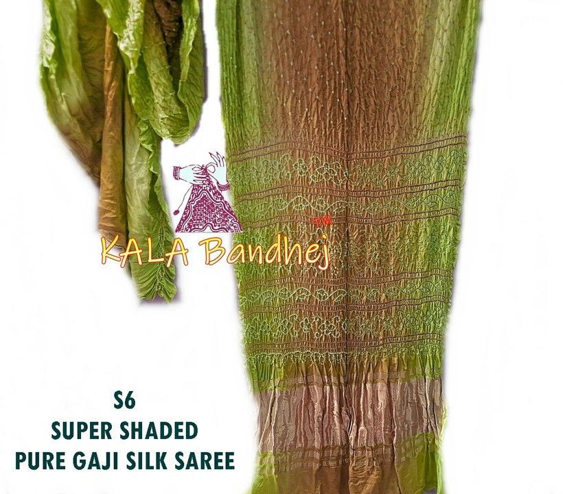 S6 | SUPER SHADED BANDHANI SAREE PURE GAJI SILK KALA BANDHEJ  uploaded by business on 6/8/2021