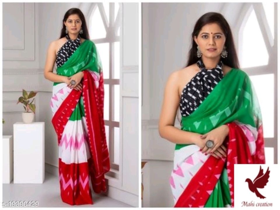 Post image Saree Fabric: Cotton
Blouse: Separate Blouse Piece
Blouse Fabric: Cotton
Pattern: Printed
Blouse Pattern: Printed
Multipack: Single
Sizes: 
Free Size (Saree Length Size: 5.5 m, Blouse Length Size: 0.8 m) 

Dispatch: 2-3 Days
cash on Delivery 
free shipping 
easy return &amp; replacement