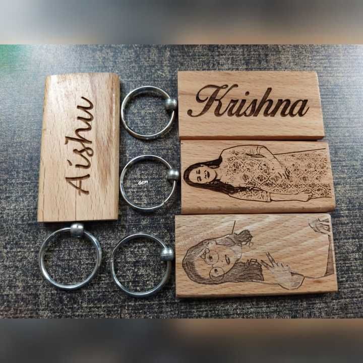 Wooden engraved keychain uploaded by business on 6/8/2021